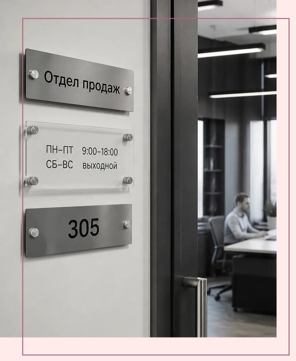 Офисные таблички на дверь в Малгобеке по цене от 5056 р. | Аванза-Млг
